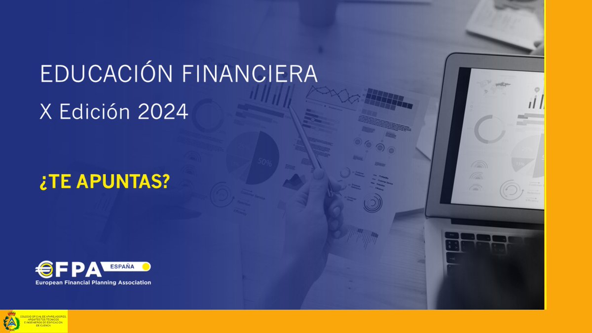 Aparejadores_Cu's tweet photo. ¿Te interesa mejorar tus finanzas en el ámbito profesional y personal? Los Cursos Gratuitos Educación Financiera @efpa_es te ayudan, de una manera fácil y amena, a mostrarte las claves para mejorar las finanzas y planificarte según los objetivos marcados.
https://t.co/OpucrOs5io https://t.co/rIW3xqxE8m