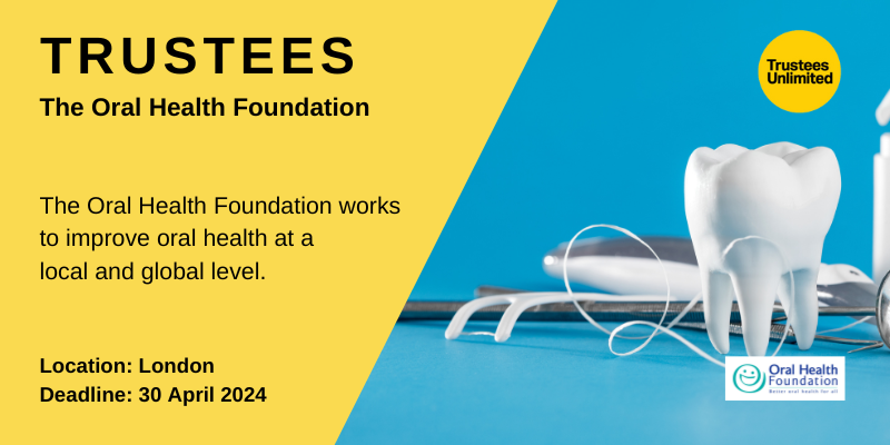 **Three New Trustee Roles** #DentalHealthOrg Deadline: 30 April 2024 More info: ow.ly/KKJR50R96fw #Trustee #NewRole #Leadership #Governance #CharityTrustee #TrusteeRole #Trusteeship #GoodGovernance #Charity #CharityRole #CharityJob #BoardMember #DentalHealthOrg