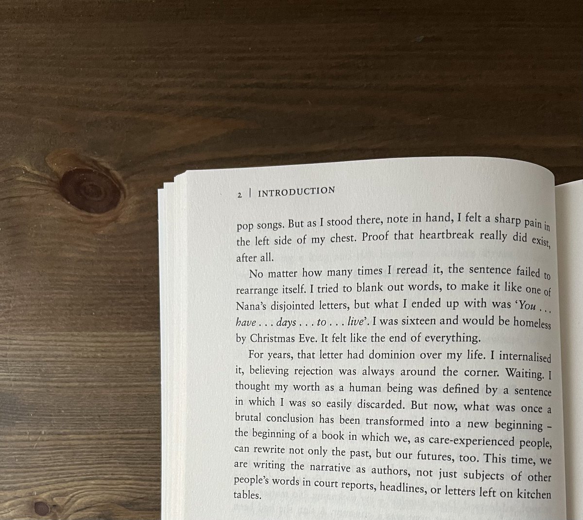 Oh how the tables turn! When I was 16, I came home to a letter on the kitchen table from my foster carer. It said I had four days to find somewhere else to live. Today, the book in which I write about this experience is pictured here on my own kitchen table. And it is OUT TODAY.