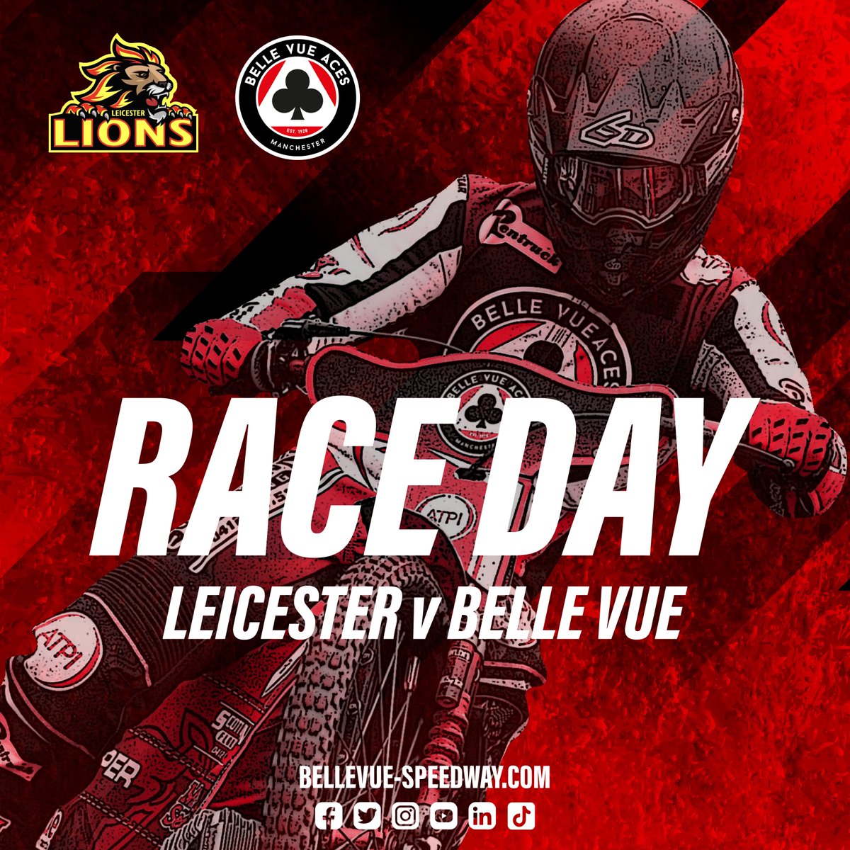 💥 RACE DAY 💥 We're Leicester-bound later today and we're excited to be heading to the Pidcock Motorcycles Arena! The aggregate score is 51-33 in our favour... can the boys finish the job? #FeelGTheBuzz #LEIBEL ♣️