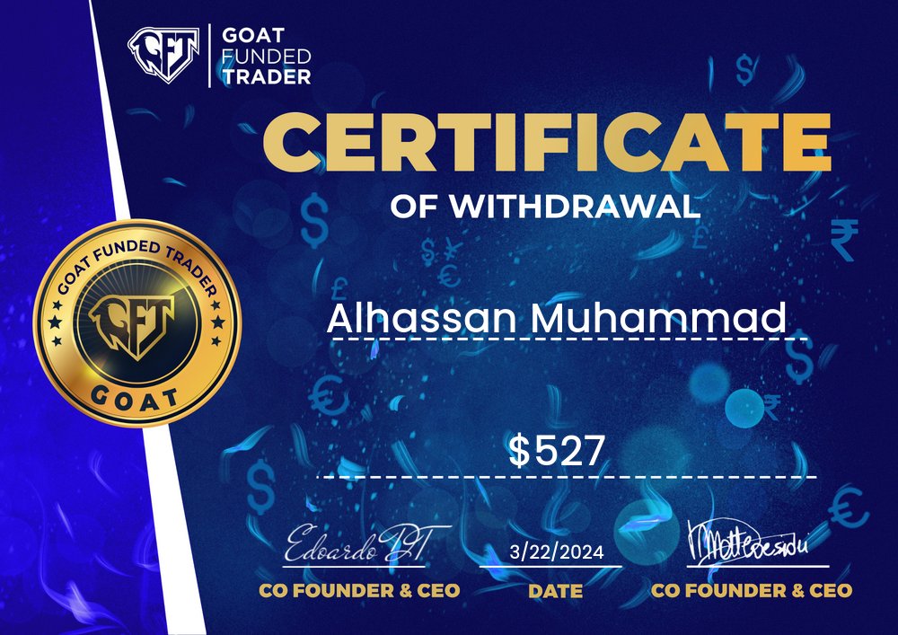 3 series payout with @GoatFunded within 30 days Special thanks to @NasaraCapital and @speedouFx for the knowledge. And a special thanks to my trading mates @em_ess001, @1MrGold1, @gbutemu,@Bin__nasir & @ICT_WisdomFx