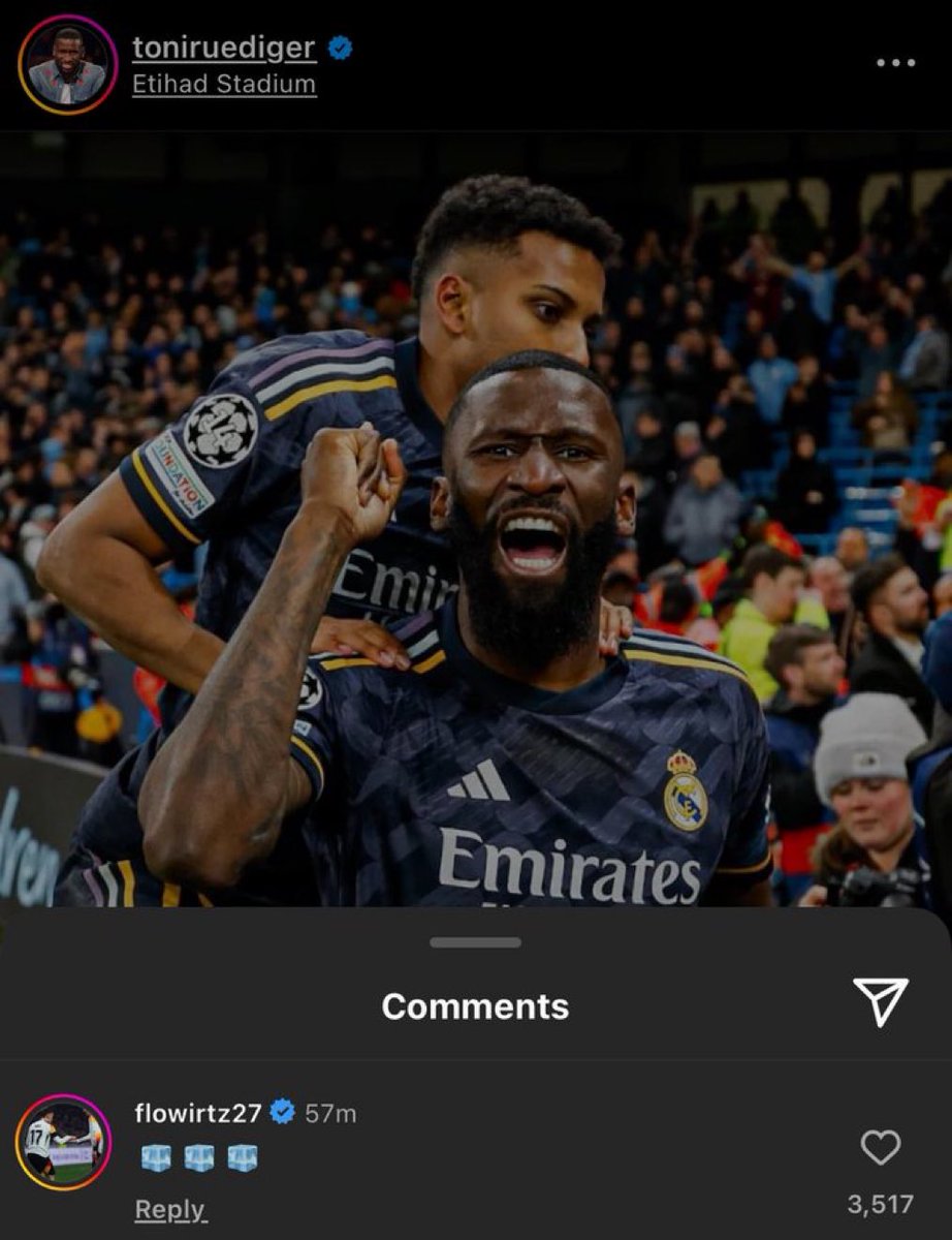 📲 Florian Wirtz replies to Rüdiger.