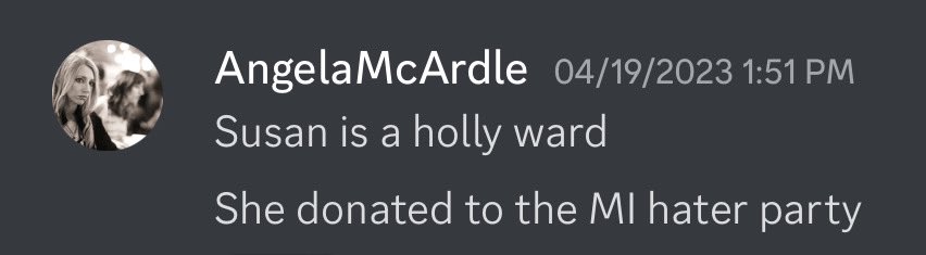 Lol, this was probably the most cutting comment. I liked Holly, but she really acted shittily in Virginia. *Literally* (trying) to wreck the LP on her way out. F that. No one who knows me could believe I’d behave that way. As for donating to the @MILibertarians , I’m proud to…