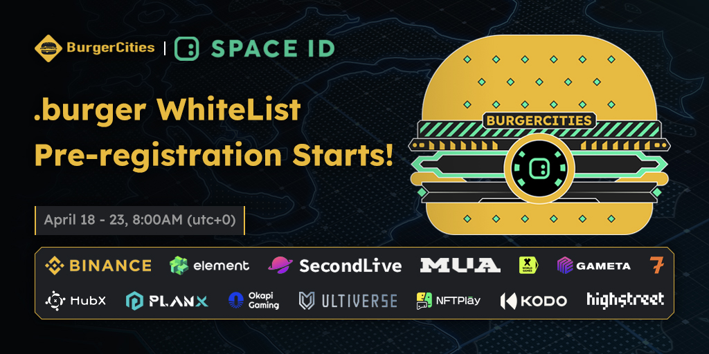 1WL = 3 xxx.burger domain. First come first serve! Come and get your special personal domains! Whitelist discount for only $2 to $4! ⏰ Start: April 18, 8:00am(UTC+0) ✅ Check WhiteList: ume.la/f6XRuC 📍 Mint link: space.id/tld/13 🛠 Tutorial:…