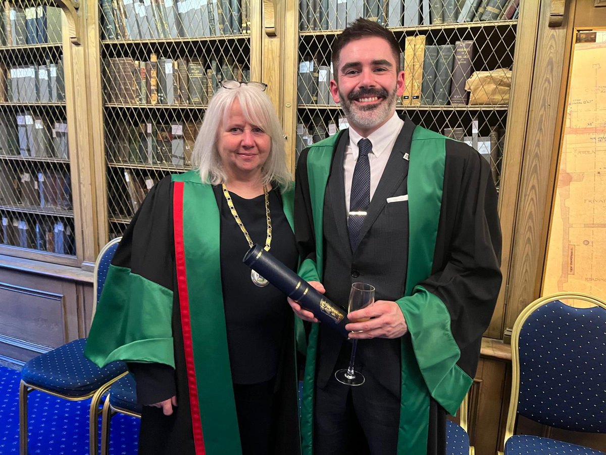 UofGDental's tweet photo. Huge congratulations from all of us @UofGDental to @jamie_dickie who received his Fellowship in Restorative Dentistry at the Diploma Ceremony @rcpsglasgow this week. He was presented with his diploma by @DrGoodalltweets Vice President Dental of the college 

Well done Jamie!! https://t.co/tAwmCqWuFj