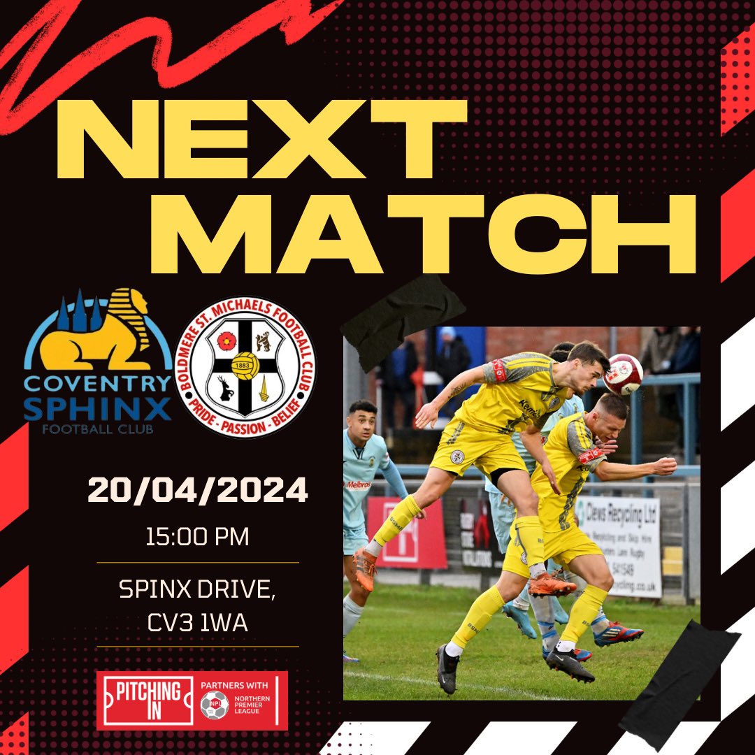 NEXT UP Our final away game of the season takes us to @CoventrySphinx