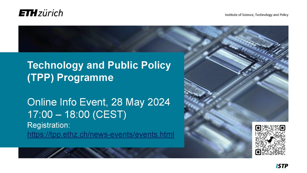 🚀 Elevate your career at the tech-policy nexus! Join <a href="/ETH_Zurich/">ETH Zurich</a>'s TPP Programme tailored for professionals at the intersection of technology, science &amp; policy, or transitioning into the field. Info event May 28, 2024. Register: u.ethz.ch/aGHlk