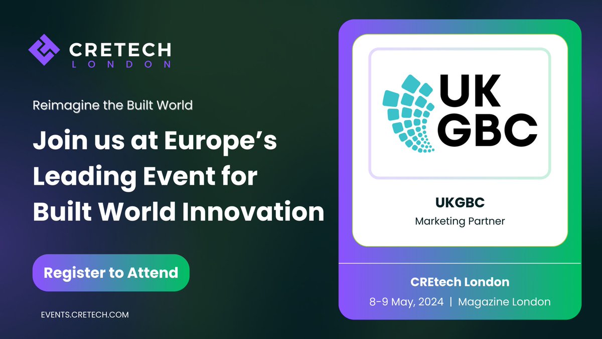 📣 UKGBC is partnering with @DiscoverCREtech for their conference in May. The conference focuses on how we can reimagine real estate to put sustainability and innovation at its heart. Learn more and get UKGBC's discount code to sign up ⬇️ lnkd.in/d5daFHKV