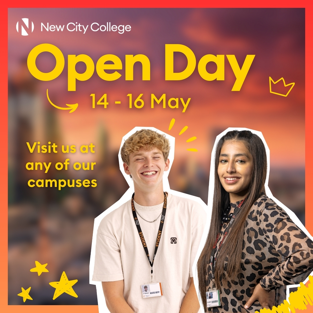 Last chance! Join our open events on campus from 14-16 May and explore your options. 📚 Register:eu1.hubs.ly/H08DfNY0 #OpenEvent #NewCityCollege