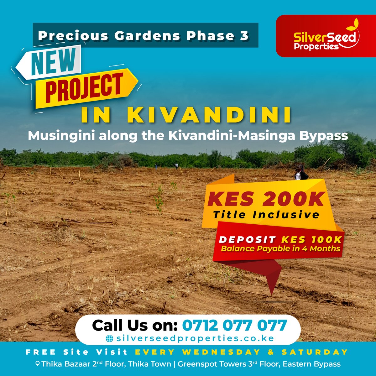 #NewProjectAlert

Here goes Precious Gardens Phase 3, a prime #landownership opportunity in Kivandini: You asked for it, and now you've got it! If you missed out on Phase 2, we got you covered!

Also, it enjoys close proximity to Musingini Sports Resort where you and your family