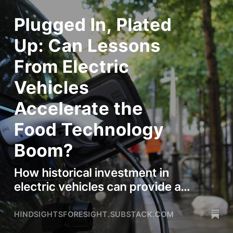 CatherineTubb's tweet photo. Plugged In, Plated Up: Can Lessons From Electric Vehicles Accelerate the Food Technology Boom?  https://t.co/MPHWKHcZlm https://t.co/zUtSgTzC40