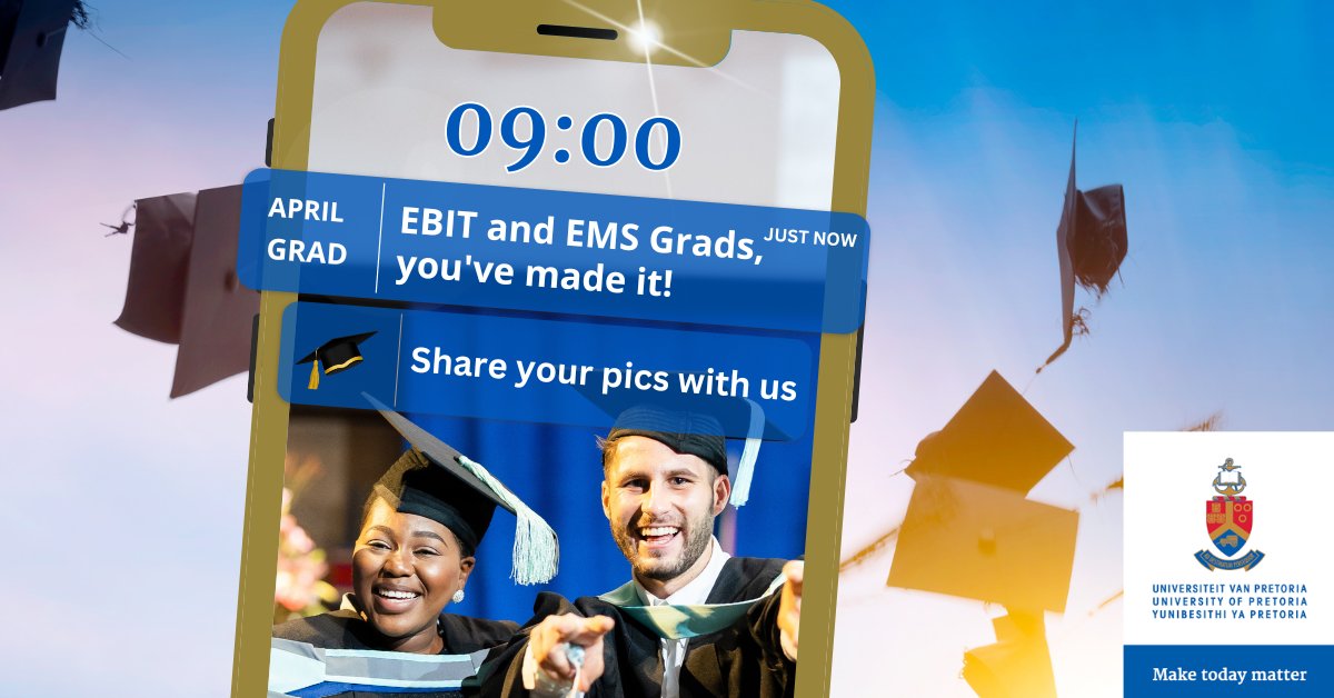 Shoutout to our outstanding achievers from the EBIT and EMS Faculties! 🌟 Your milestone success deserves applause all round. Watch the graduation live stream here: ow.ly/KzP550Rh96v #HelloTuksAlumni #UniversityOfPretoria