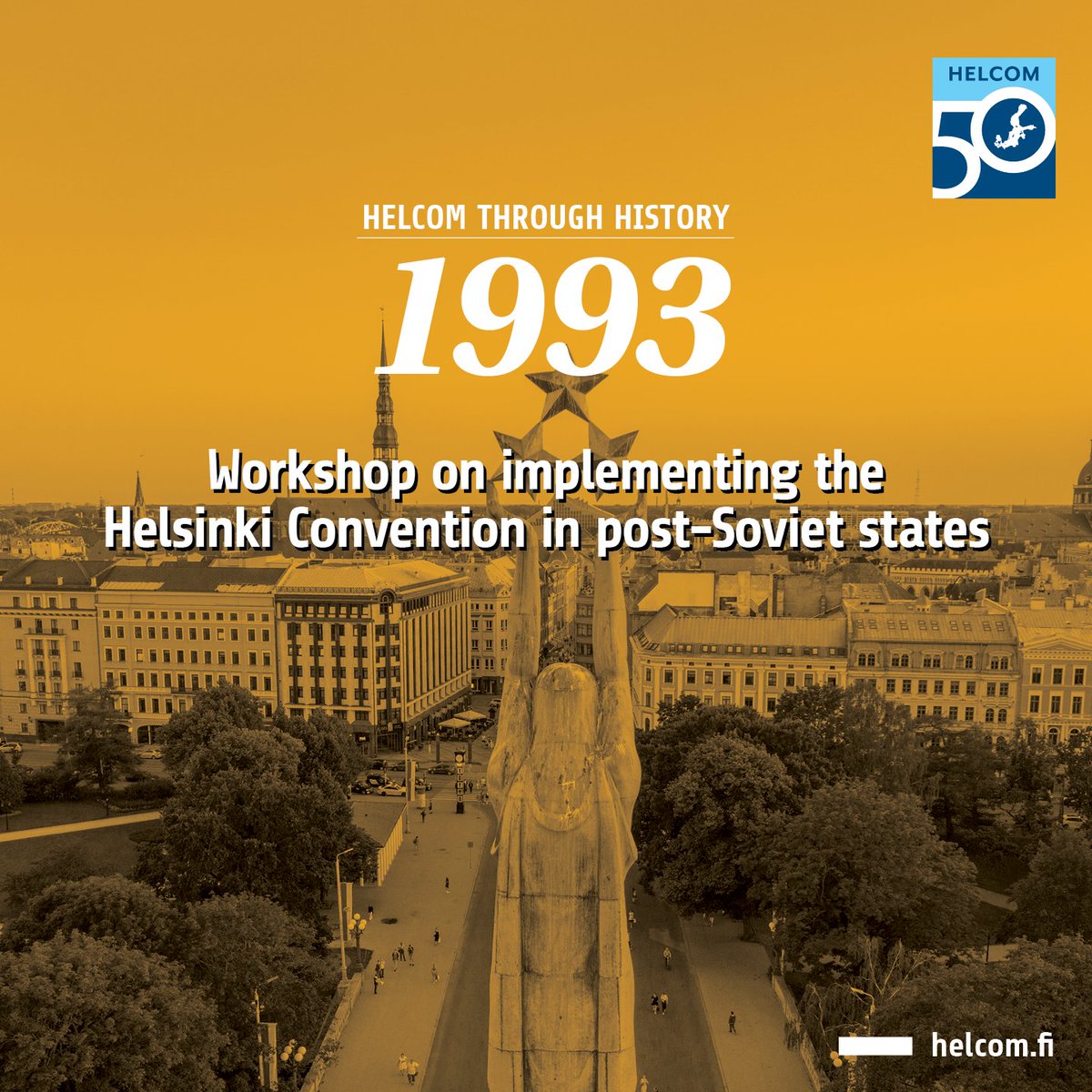 🕰️It’s HELCOM Through History time! 🕰️ 

 A workshop was held Riga, Latvia, to address the geopolitical changes following the dissolution of the Soviet Union in 1991, with a focus on implementing the Helsinki Convention in the post-Soviet states.📝 

#HELCOMThroughHistory