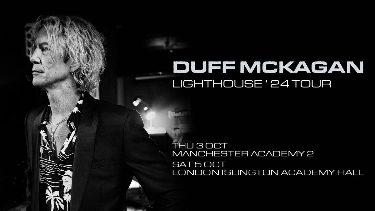 #LNpresale: Rock royalty & @gunsnroses bassist @duffmckagan is bringing the Lighthouse Tour '24 to @MancAcademy 2 & London's @islington_ah in October 🎸 Book tickets 👉 livenation.uk/Qt2R50ReRkt