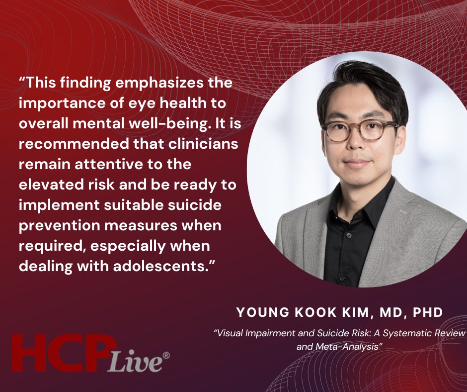 A new analysis identified an association between visual impairment and an elevated risk of suicide, with age serving as a predictive factor. Read more here:👇 hcplive.com/view/visual-im… #ophthalmology