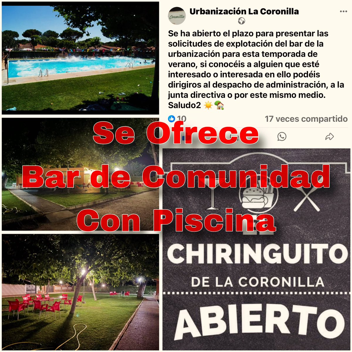 markitos2105's tweet photo. @Apehva 
Se ofrece bar de comunidad con piscina, interesados por privado #Apehva https://t.co/4dJR1lU58D