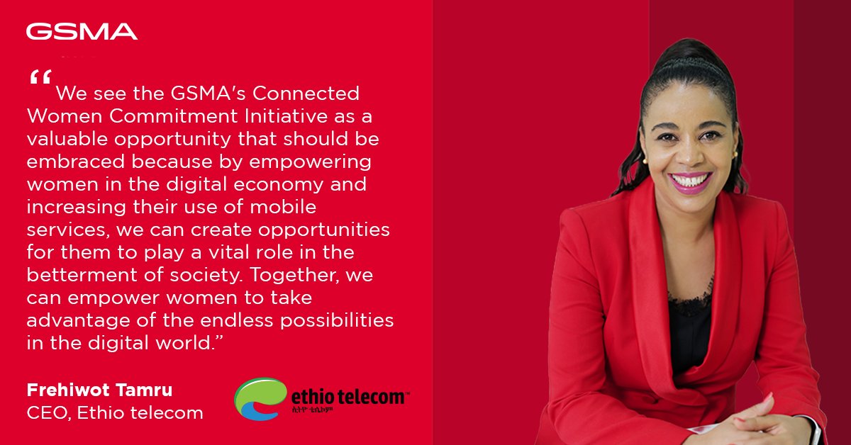 Frehiwot Tamr, CEO, shares why @ethiotelecom made a formal commitment to reduce the gender gap in their #MobileInternet & #MobileMoney customer base ♀️ as part of the @GSMA #ConnectedWomen Commitment Initiative 👇

Learn more ➡️ bit.ly/4cod0c2

#UKAid #Sida