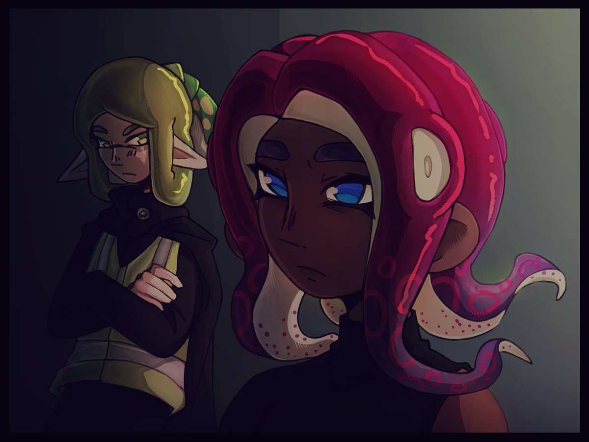 pookie convinced me to post my other art so here we are #splatoon #agent3 #agent8 #agent24