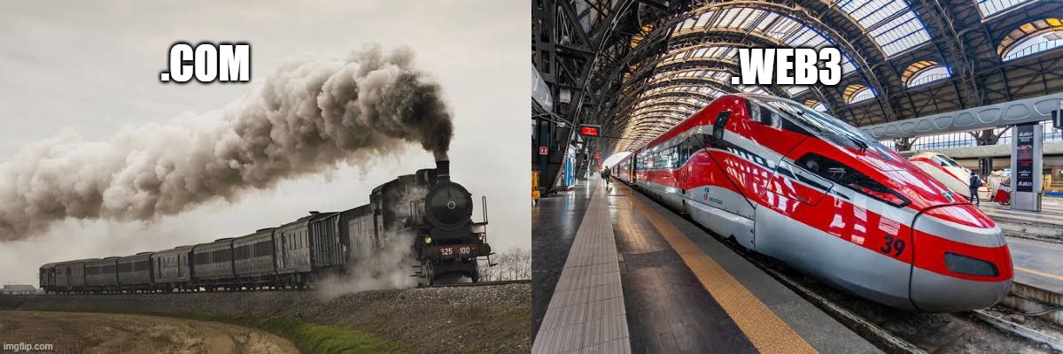 ednsdomains's tweet photo. Me: Hey boss, what's different with #Web3 #domains compared to #Web2 #domains?

Boss: What's different!!!! It's like comparing a steam engine to an electric propulsion engine (Speed train)! Haha

#Web3 #domains have better user privileges.👇 https://t.co/nYwev67wQX
