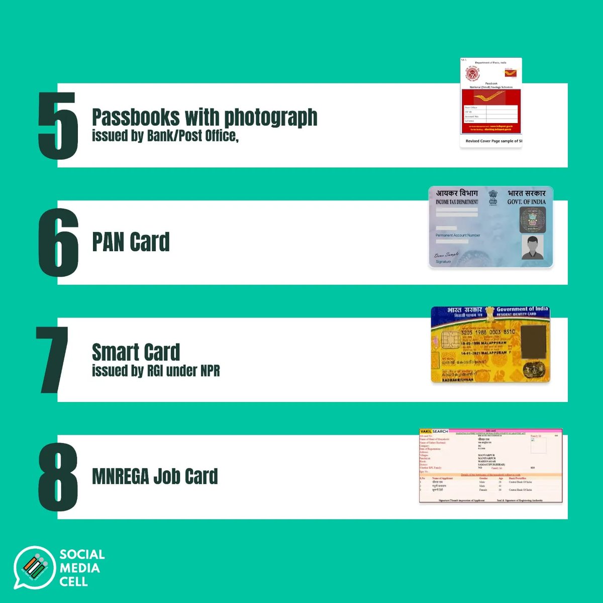 DGodda91786's tweet photo. Didn't bring your EPIC card to the polling booth? No problem! 

As long as your name is on the voter list, just bring one of these documents to cast your vote.

 #GeneralElections2024 
#voter_awareness
#ChunavKaParv #DeshKaGarv 
#IamVerifiedVoter 
#NothingLikeVoting
#IVote4Sure https://t.co/ItKYWkm0xy