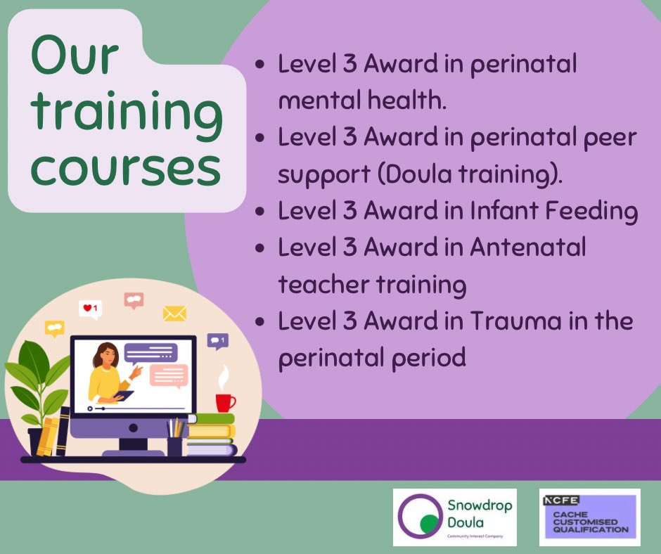Full list of our Level 3 courses. 
#doula #doulatraining #peersupport #infantfeeding #breastfeeding #perinatalmentalhealth #trauma #perinataltrauma #birthtrauma #antenatalclass