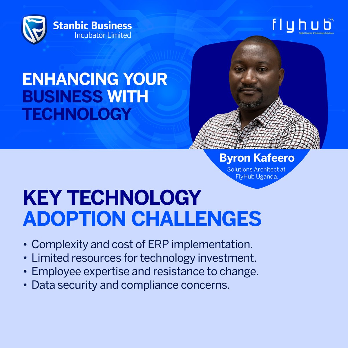 While technology is crucial for our businesses, there are certain challenges associated with its adoption. #StanbicIncubatorMasterclass