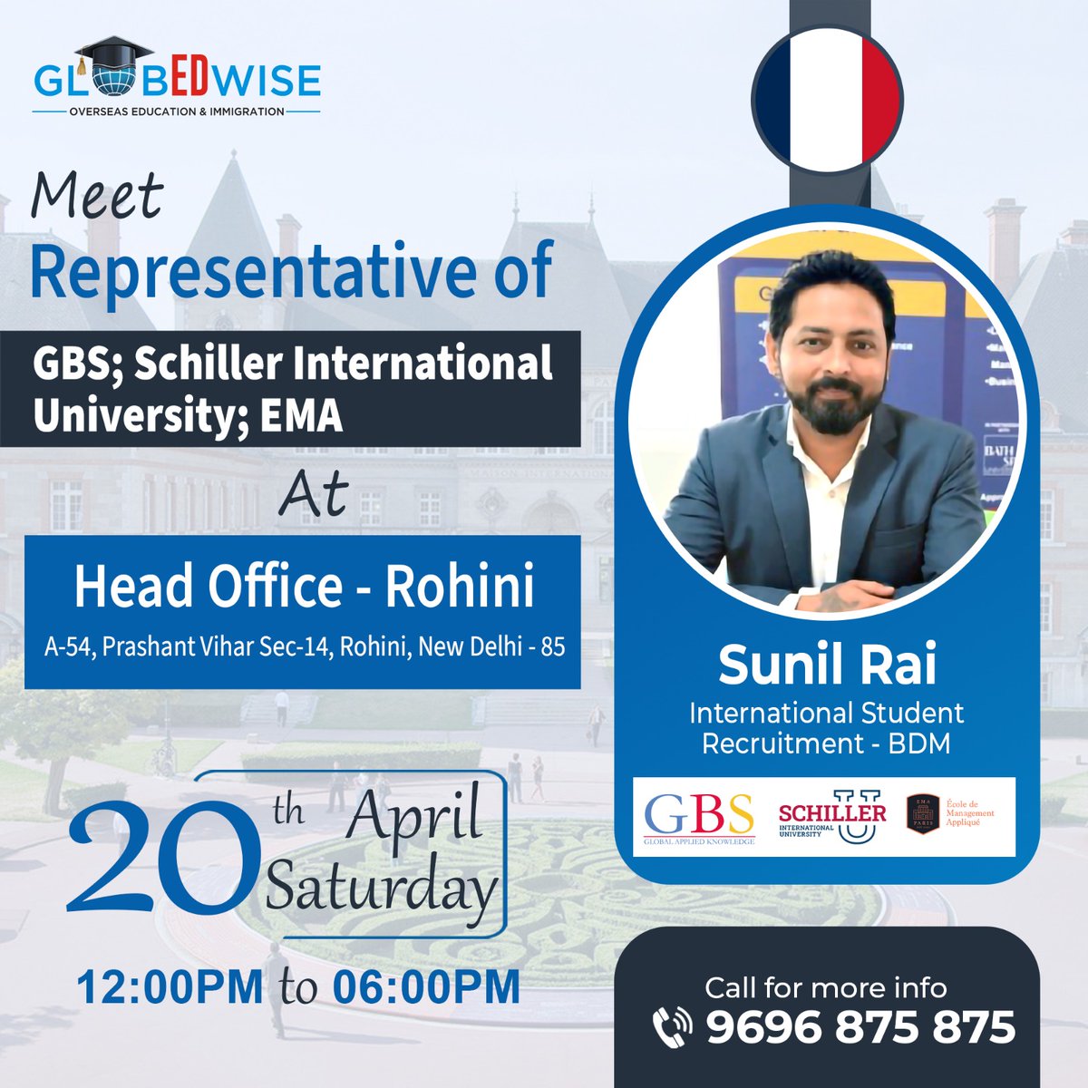 We are delighted to extend a warm welcome to our esteemed guest, Mr. Sunil Rai 🇮🇳 , International student recruitment - BDM, GBS ; Schiller International University ; EMA, France. 

#StudyinFrance #educationfair #studyabroad #studyabroad2024 #abroadeducation #overseasconsultancy