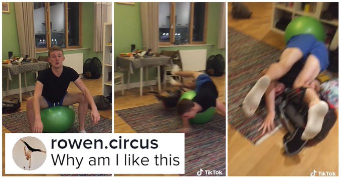 This may be the most spectacular exercise ball fail of all time. #Recap thepoke.com/2021/11/09/mos…