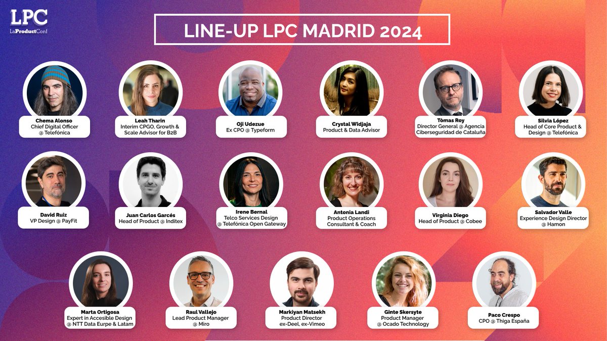 LaProductConfES's tweet image. ¡Vaya line-up nos está quedando!🔥 

Grandísimo honor poder contar en esta jornada con la inspiración y el expertise de más de 20 speakers referentes del sector nacional e internacional de producto digital

Vive una experiencia inolvidable en #LPCMAD24

🎟️laproductconf.com/madrid/lpc?utm…