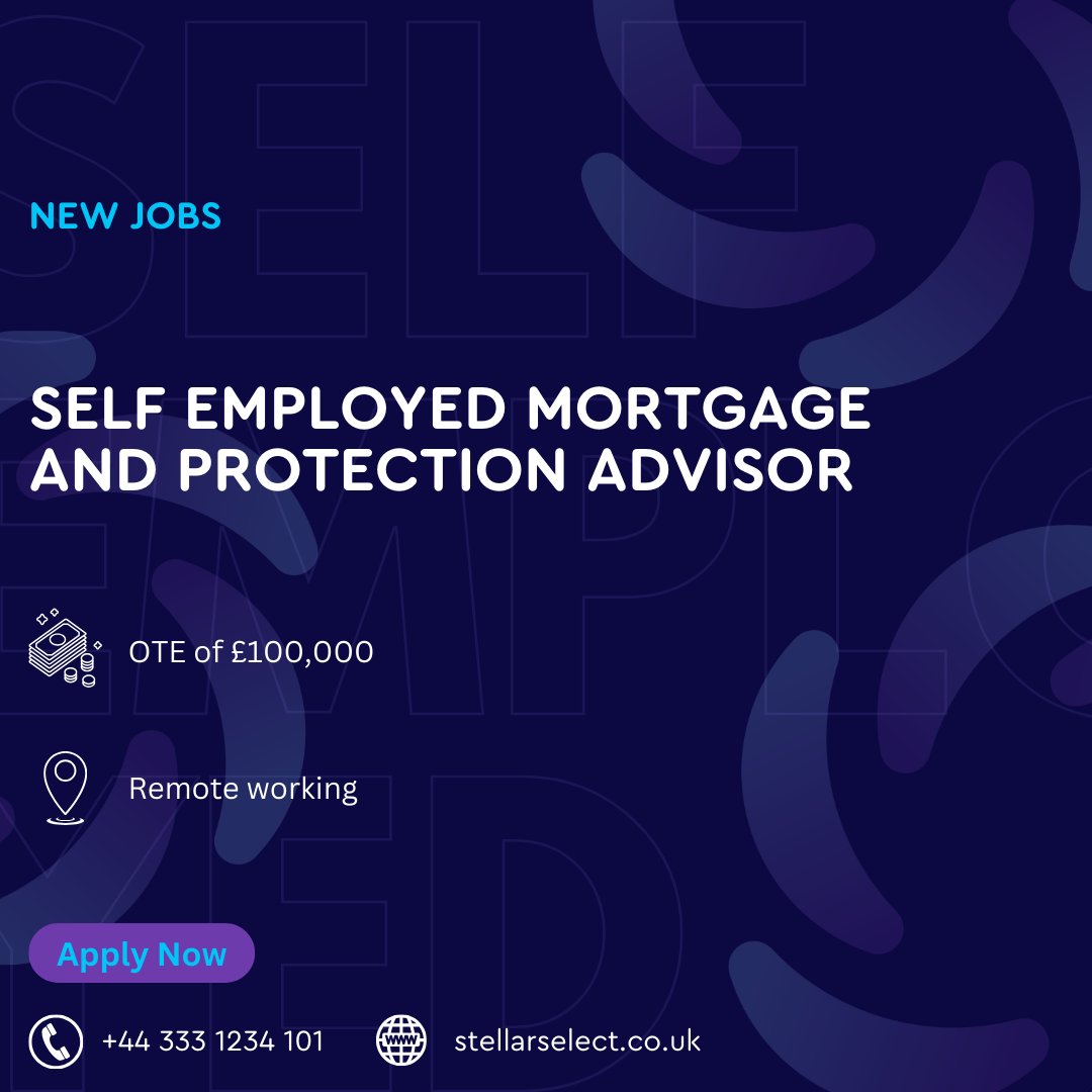 🌟 REPOST 🌟 This role is now live again! 📣

Are you a dynamic and self-motivated Mortgage and Protection Advisor looking to take control of your career? Look no further!

Apply here - vist.ly/yzsn

#MortgageAdvisor #ProtectionAdvisor #SelfEmployed #FinanceJobs