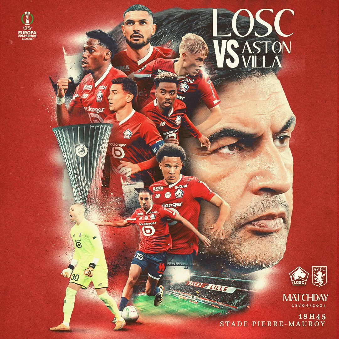 losclive's tweet photo. 🚨 MATCHDAY 🚨

Match historique ce soir au Stade Pierre Mauroy face à Aston Villa 🏆

On aura besoin d'un stade bouillant 🌋

#LOSCAVFC #UECL