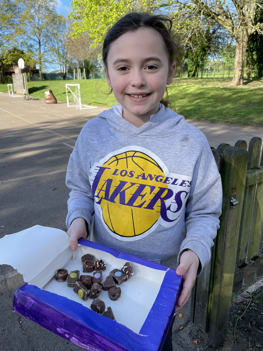 One Y4 pupil was very excited to present her homemade chocolates today as part of our chocolate challenge. Hats off for getting involved at home. They look delicious! 🍫😋 #enterprisingcreativecontributors @EAS_Equity