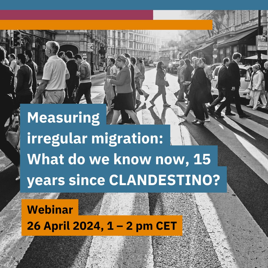 The 2009 CLANDESTINO project was the first large scale effort to estimate the irregular migrant population in Europe. What do we know now? Join us to find out more in our new webinar! Speakers in thread 👇 ✏️ Register: zoom.us/meeting/regist…