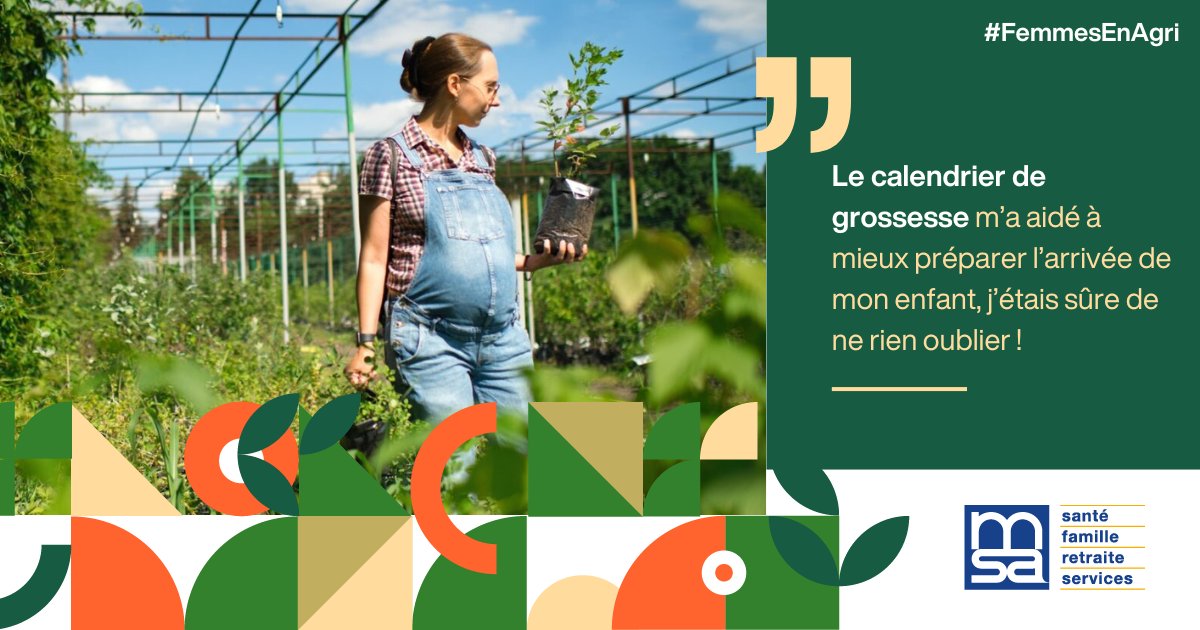 👩‍🌾 #FemmesEnAgri
Le calendrier de maternité de la MSA recense les démarches à effectuer pendant la grossesse. Il permet aux agricultrices d’accueillir leur enfant en toute sérénité.

➡️msa.fr/lfp/j-attends-…