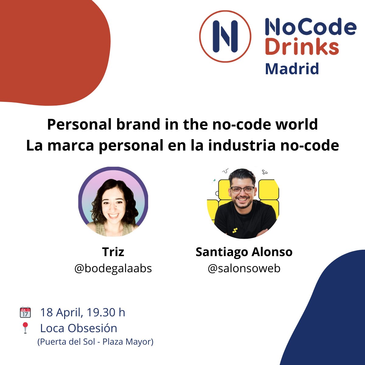 Ya puedo anunciar quién será nuestro segundo invitado especial en el @nocodedrinks #Madrid de hoy.

Nada más y nada menos que @salonsoweb, quien junto a @bodegalaabs nos hablarán de cómo influye la #marcapersonal en la industria #nocode

🎟️ lu.ma/ac8tbd60

#eventosnocode