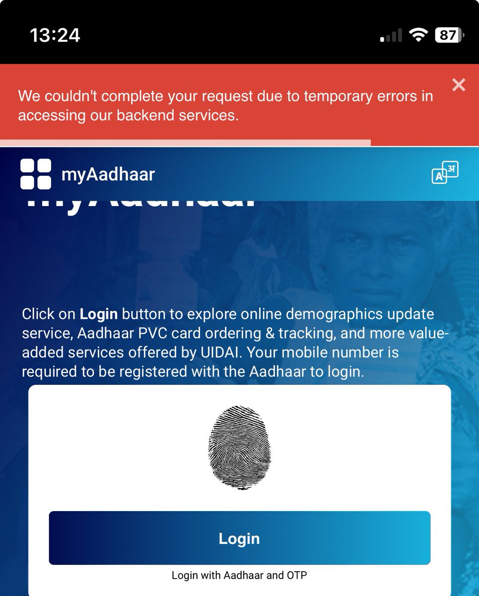 What’s the matter @Aadhaar_Care? This has been the situation since morning, and quite frequent these days