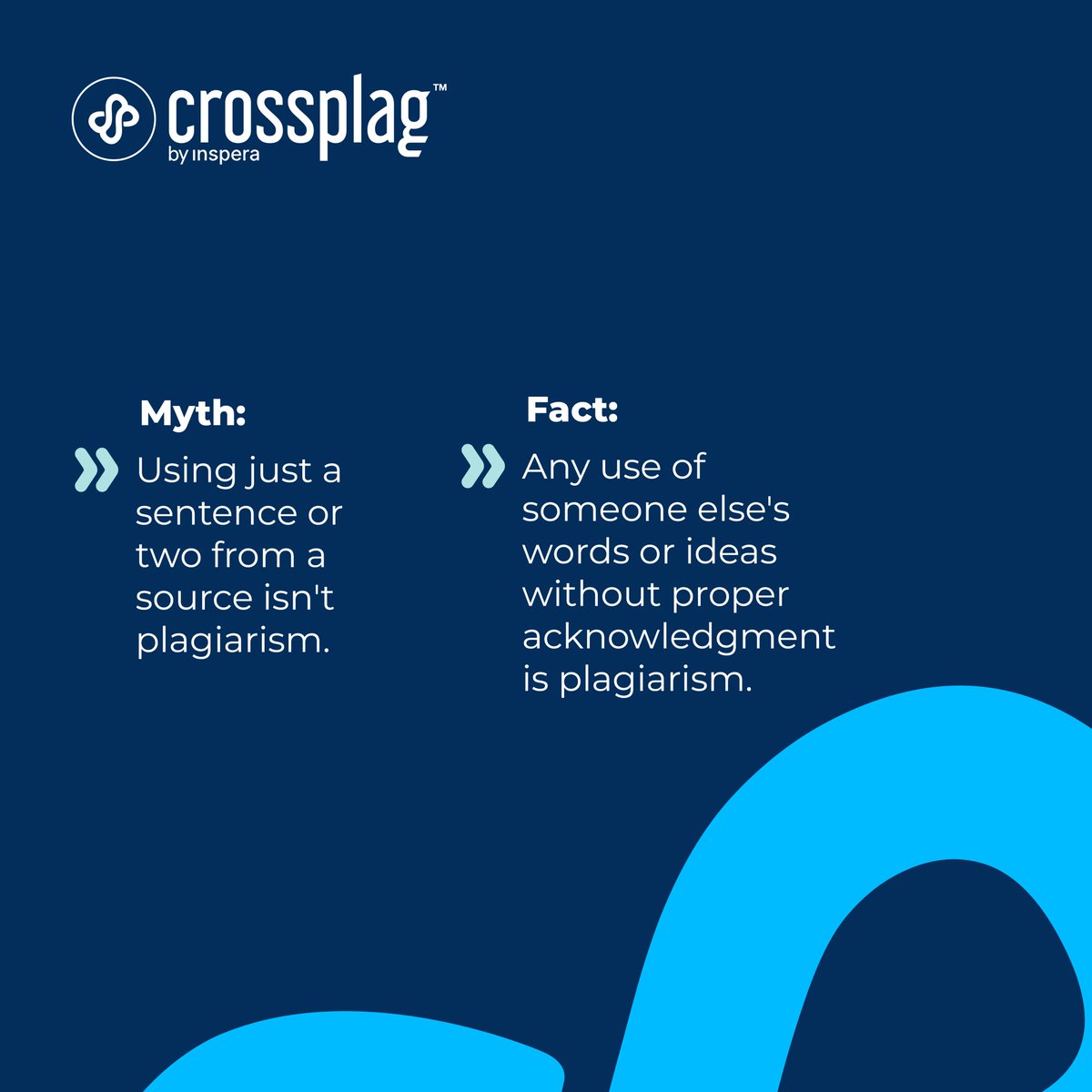crossplag's tweet photo. Debunking plagiarism myths! 🕵️‍♂️

Think a few words don't count? Think again!

#plagiarism #originalityTips https://t.co/xerntGX27B
