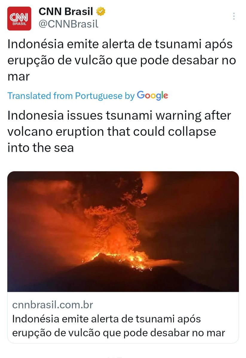 Breaking 🚨 Indonesia issued tsunami warning after volcano eruption.