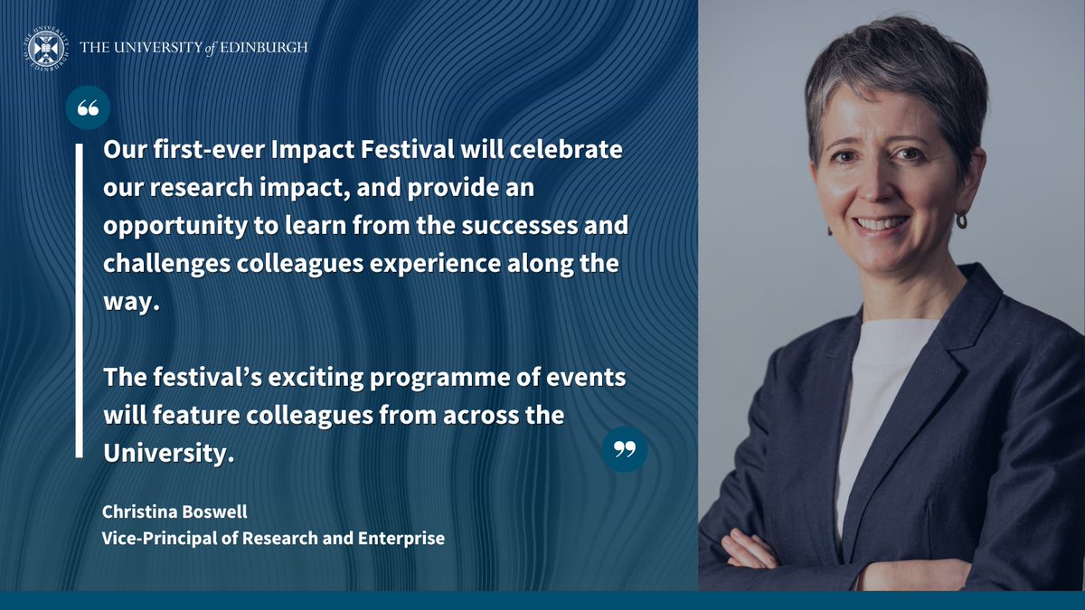 The inaugural University of Edinburgh Impact Festival will take place from 28–30 May. The University's research community are invited to come and celebrate the engagement and impact of our research. The events programme is now available to book: ▶️ edin.ac/4d9ZYzw