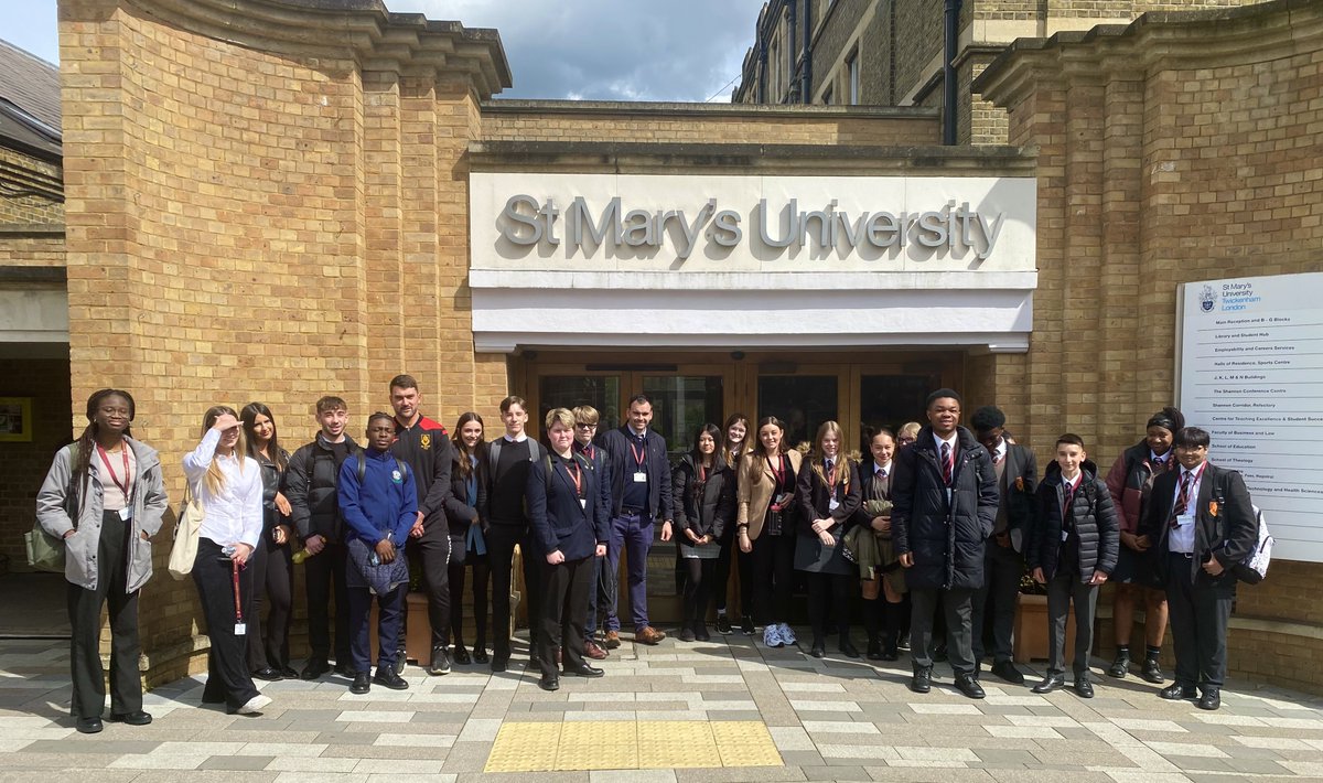 Yr10 and Yr12 RE and PE students visit St Mary's Catholic University for an enrichment day, inspiring greater aspirations of our students. Great day exploring wider world of academia. #stmarksnews
