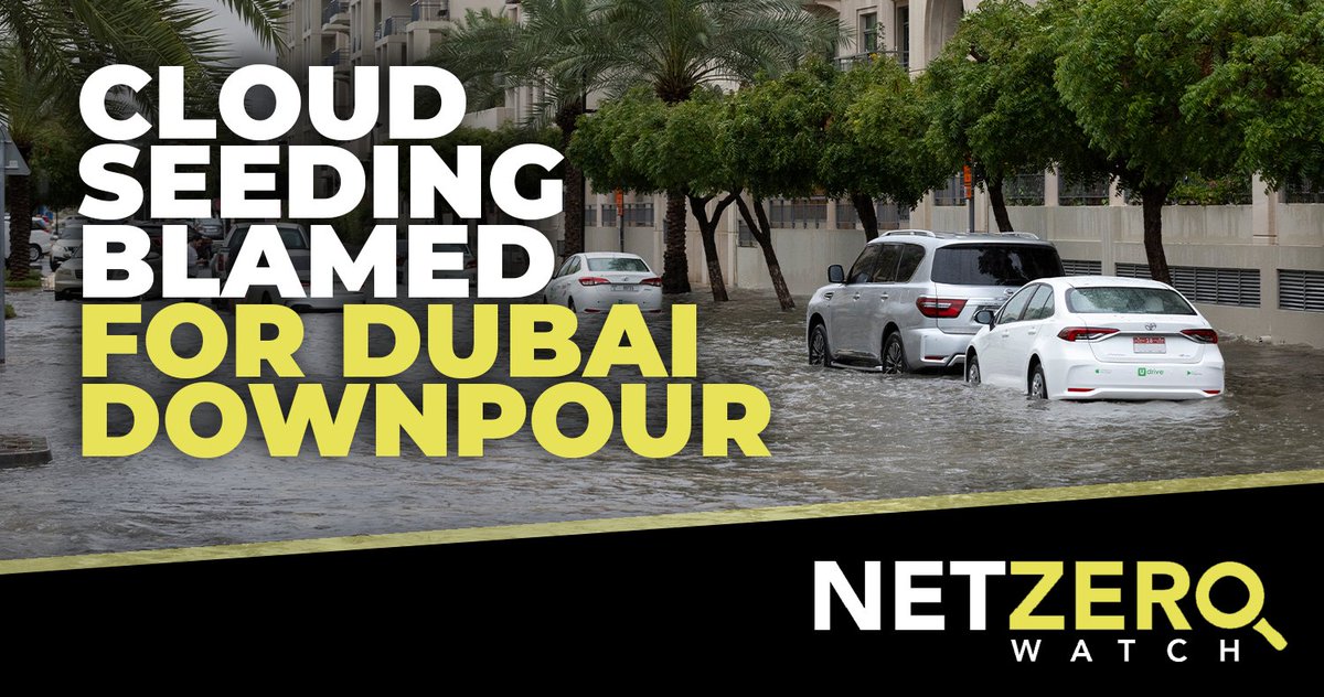 Cloud seeding has been blamed for record rainfall that flooded Dubai and killed at least one person.

Several cloud-seeding planes were flown in the days leading up to the unprecedented weather. #CostOfNetZero

👉telegraph.co.uk/world-news/202…