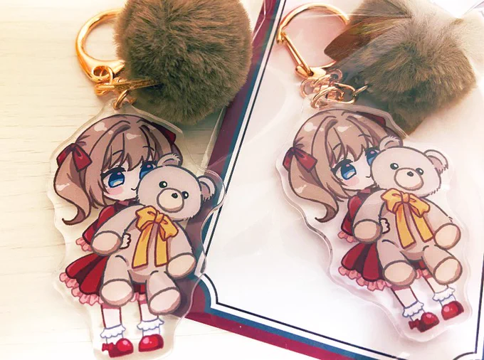 fanbox特典のアクキー届いたよー!めちゃくちゃ可愛い!!!オプションマシマシにしてよかったー!ドーミング加工(少しぷっくりしてる)が超良い!いつもご支援ありがとうございます週明けに発送します 