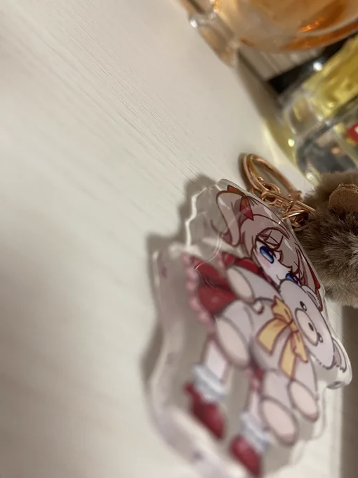fanbox特典のアクキー届いたよー!めちゃくちゃ可愛い!!!オプションマシマシにしてよかったー!ドーミング加工(少しぷっくりしてる)が超良い!いつもご支援ありがとうございます週明けに発送します 