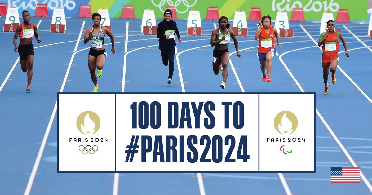 .@SportsDiplomacy Faltam 100 dias para as #Olimpíadas de #Paris2024! 🥇 Este evento multiesportivo internacional supera diferenças e promove a paz. Você estará lá?! Certifique-se de seguir @TravelGov e @USEmbassyFrance para atualizações sobre como se preparar para sua viagem.