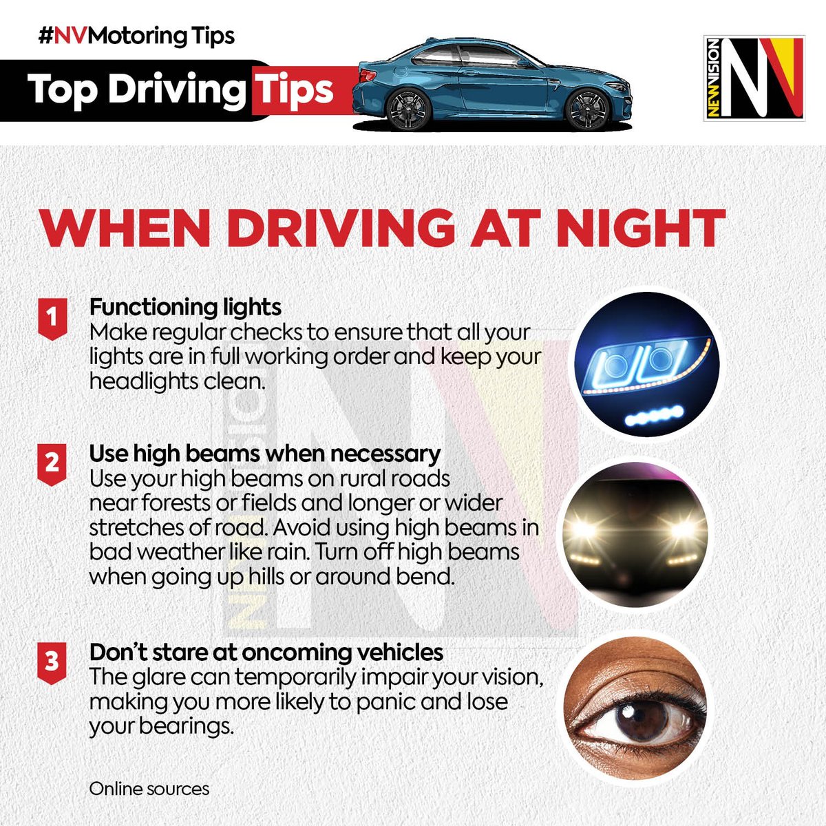 Tips for driving at night📌 #VisionUpdates