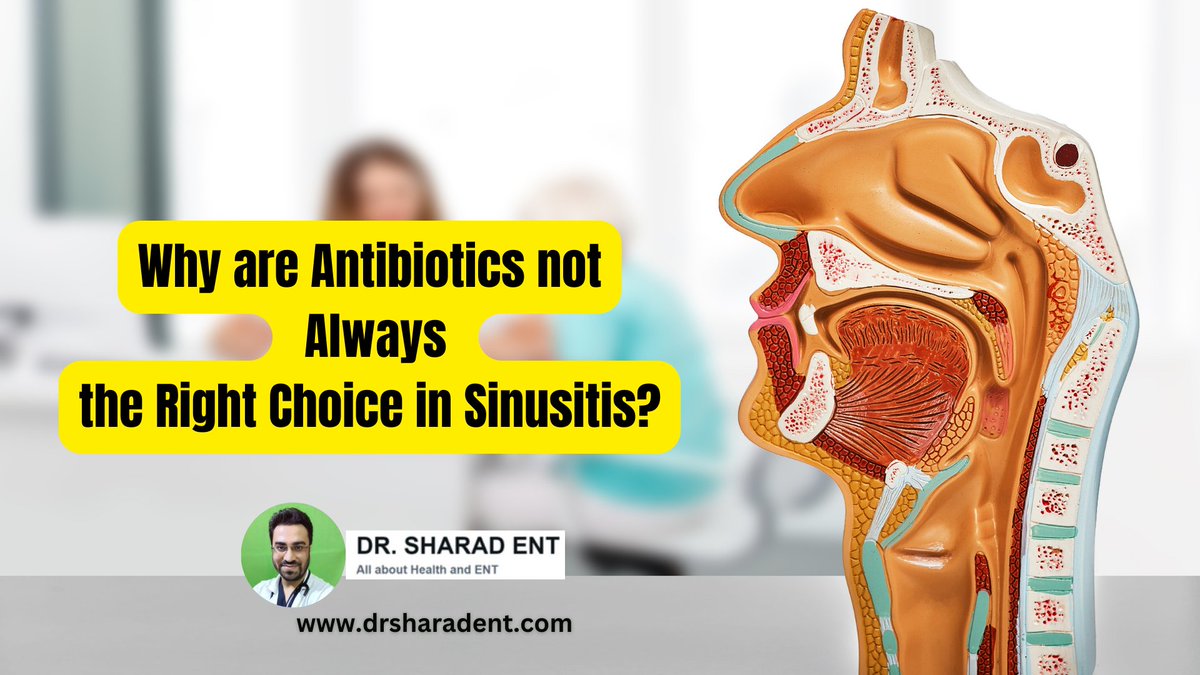 DrSharadEnt's tweet photo. Why are antibiotics not always the right choice for treating sinusitis?

Visit- https://t.co/Th8TIgjY8s
#ENT #treating #sinusitis #antibiotics #healthcare https://t.co/wLEw3gB8A4