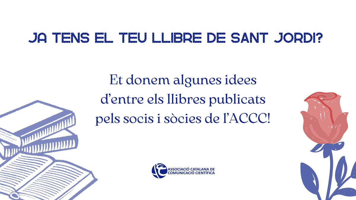 🌹🐉 Aquest #SantJordi2024 regala #divulgaciócientífica! 📚Descobreix els llibres publicats pels socis i sòcies de l' @ACCC_ 👇🏻 accc.cat/2024/04/17/ide…