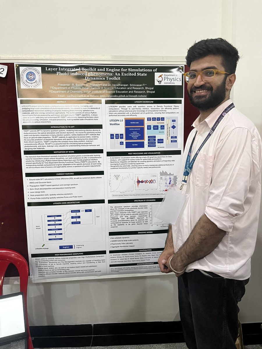 Poster Presentation in the 4th National conference of Physics of Strongly Correlated Systems held at IISER Bhopal, done and dusted😩

Incredibly grateful to @Vardha_AITG for this opportunity! Best supervisor 😤