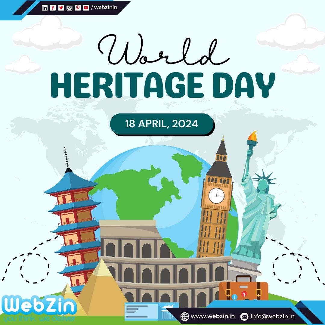 Happy World Heritage Day from Webzin Infotech! Let's celebrate the rich cultural diversity and cherish our shared heritage. Let's work together to preserve and protect these invaluable treasures for generations to come. #WorldHeritageDay #PreserveOurLegacy #WebzinInfotech