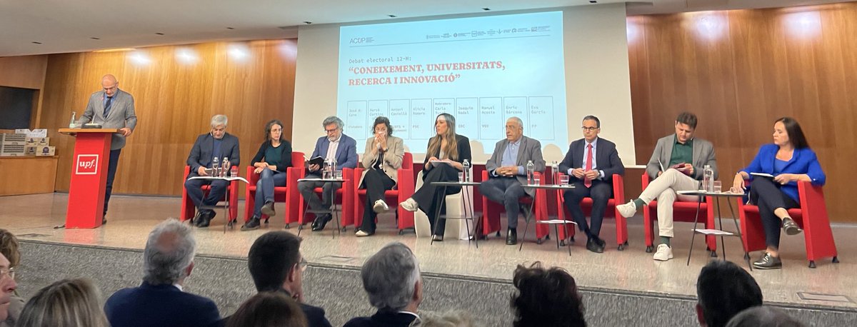 ERC_coneixement's tweet photo. Avui som al campus de la Ciutadella de la @UPFBarcelona al debat electoral sobre coneixement, universitats, recerca i innovació organitzat per l’@ACUPcatalunya on el Conseller @quimnadal presenta i defensa l’acció de govern i les propostes d’@Esquerra_ERC en aquest àmbit. https://t.co/plWVQud4H7